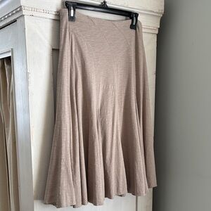 Garnet Hill A-Line Skirt in Soft Tan
